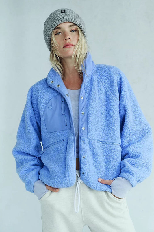 Regine | Women's Sherpa Fleece Teddy Jacket with Buttons