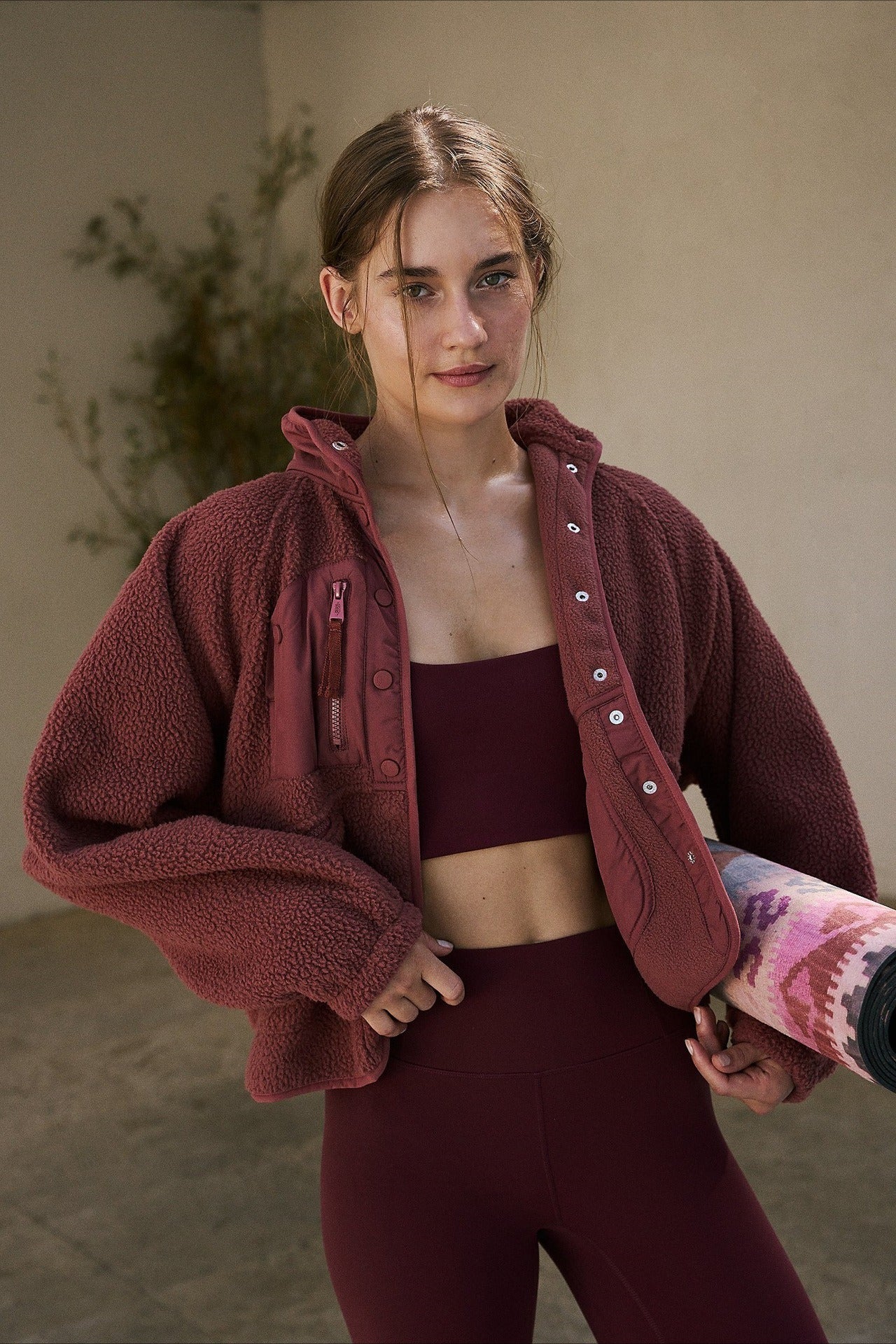 Regine | Women's Sherpa Fleece Teddy Jacket with Buttons