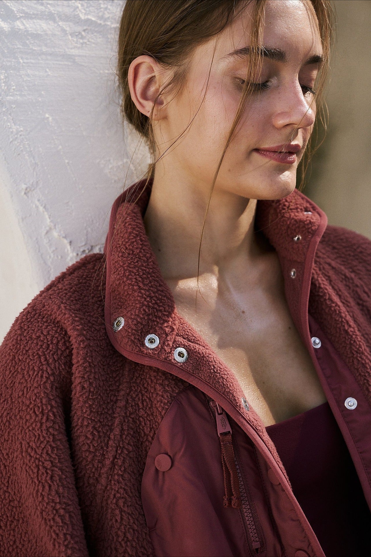 Regine | Women's Sherpa Fleece Teddy Jacket with Buttons