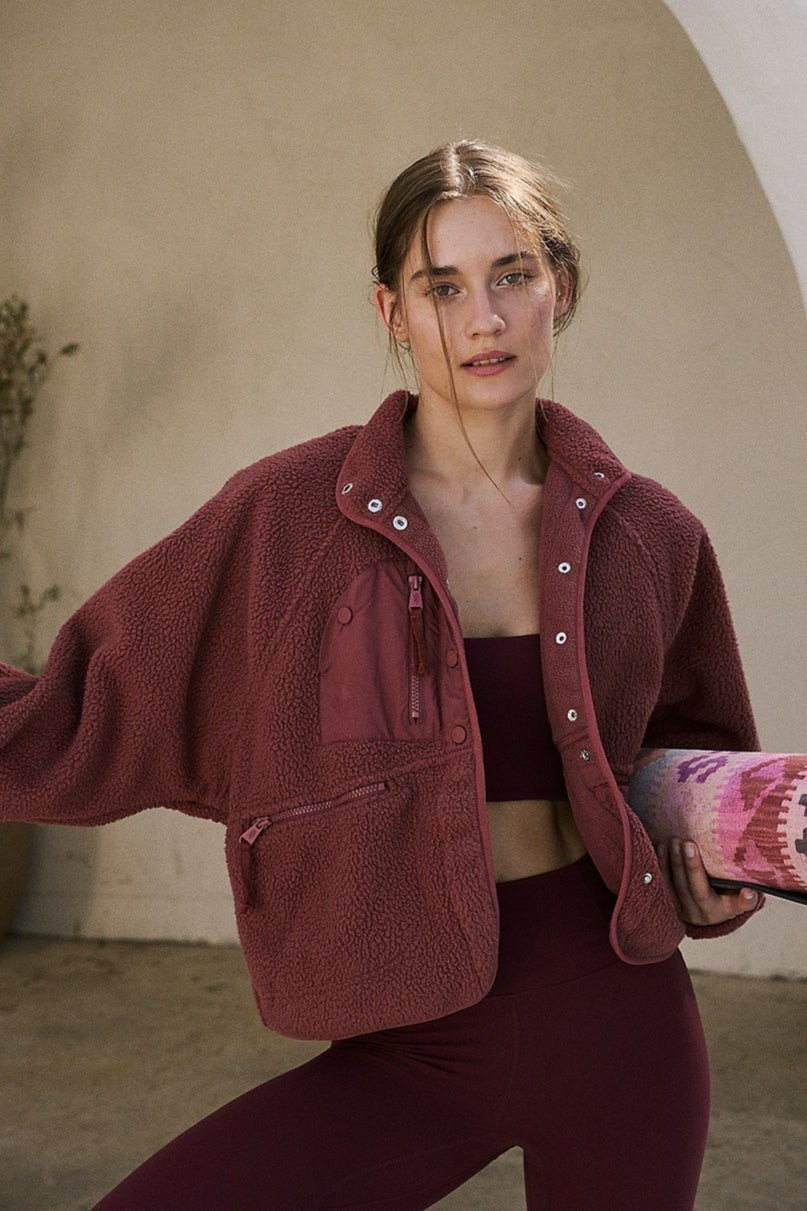 Regine | Women's Sherpa Fleece Teddy Jacket with Buttons