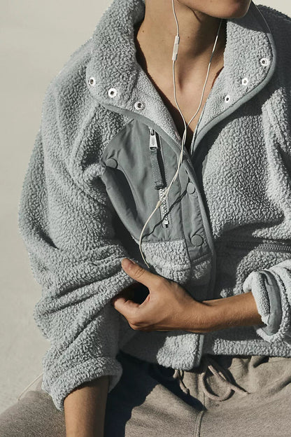 Regine | Women's Sherpa Fleece Teddy Jacket with Buttons