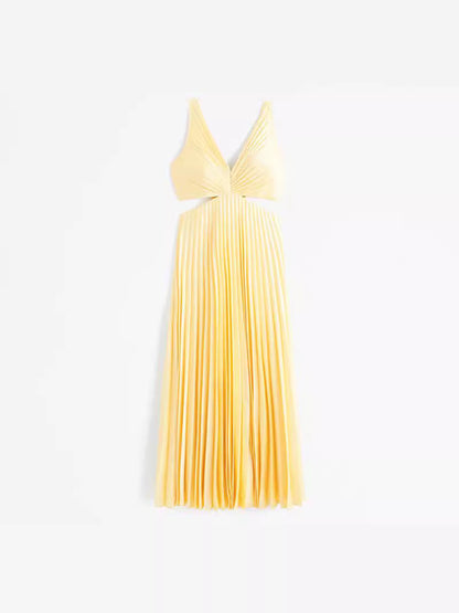 Reina | Women's Sleeveless V-Neck Cut-Out Maxi Wedding Guest Dress