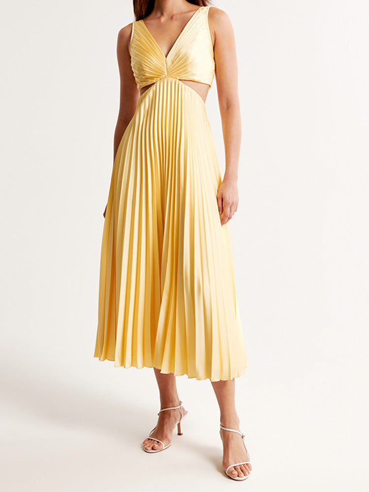 Reina | Women's Sleeveless V-Neck Cut-Out Maxi Wedding Guest Dress