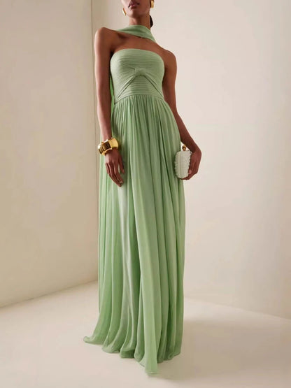 Romilly | Women's Elegant Strapless Maxi Wedding Guest Dress