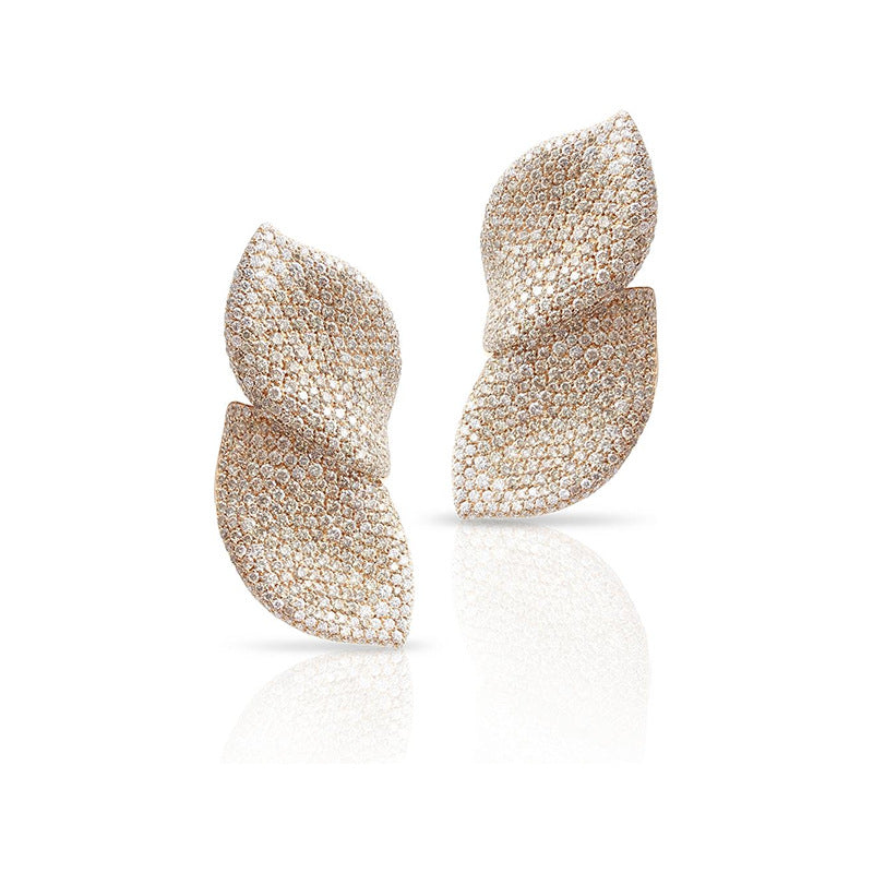 Ruby | Women's Diamond Leaf Shape Earrings