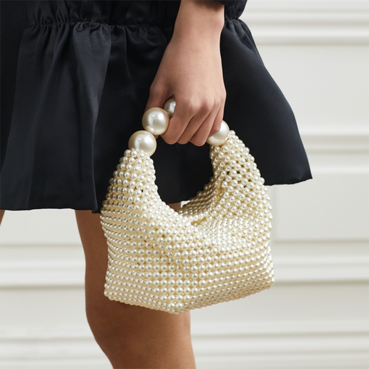 Selina | Women’s Pearl Beaded Top Handle Mini Party Bag
