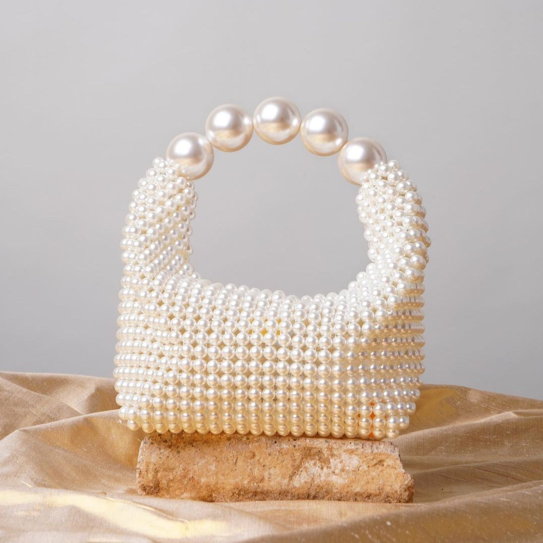 Selina | Women’s Pearl Beaded Top Handle Mini Party Bag