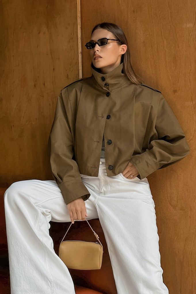 Shannon | Women's Cropped High Neck Utility Jacket