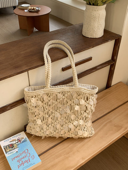 Suze | Women’s Sequin Woven Tote Shoulder Vacation Beach Bag