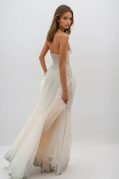 Tabitha | Women's Lace Corset Tulle Maxi Prom Dress