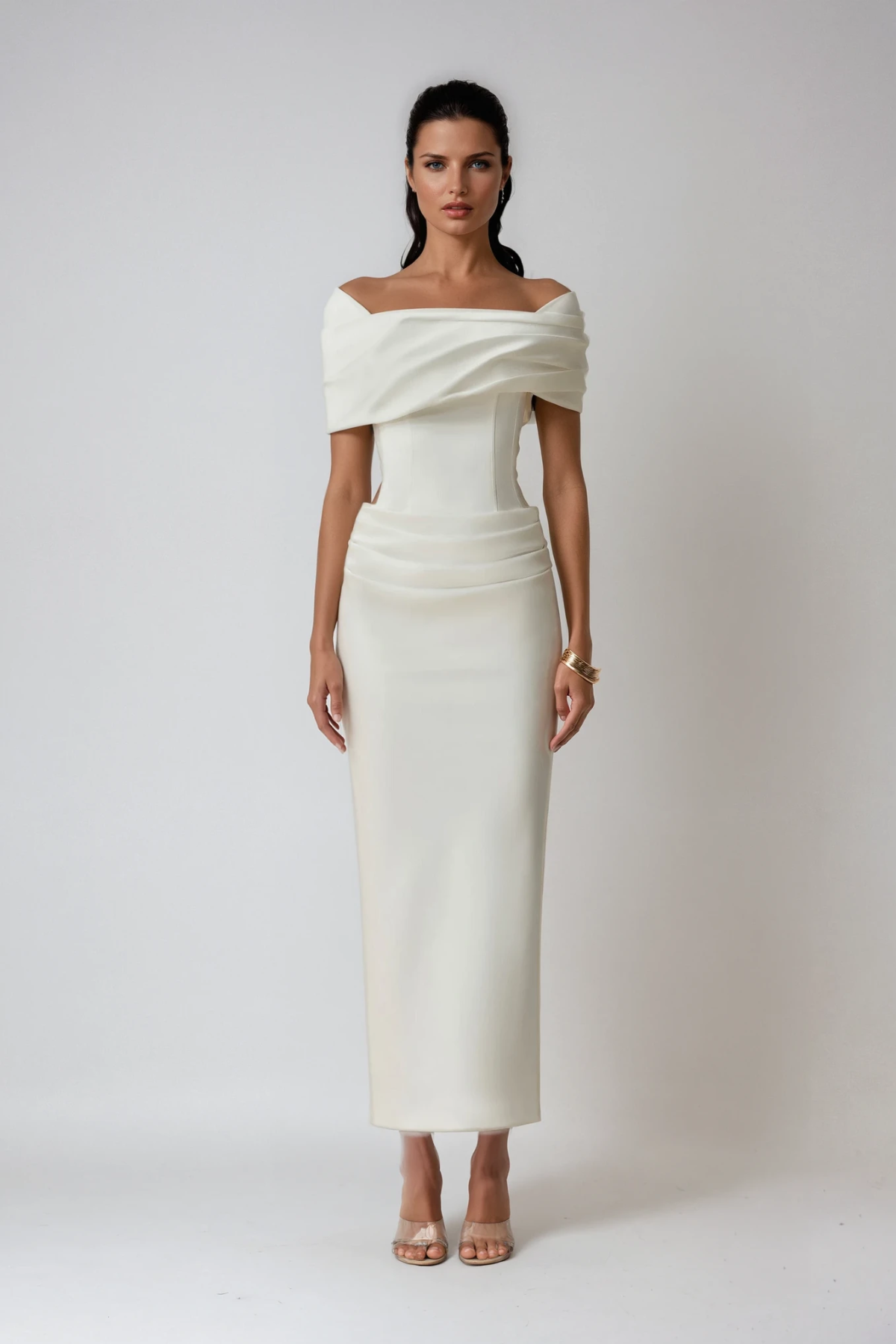 Thea | Women's Off-Shoulder Ruch Maxi Evening Dress