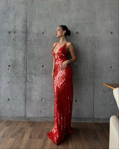 Veronica | Women's Sleeveless Sequin Maxi Prom Dress