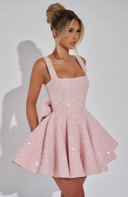 Victoria | Women’s Dazzling Sequin Bow Mini Cocktail Dress