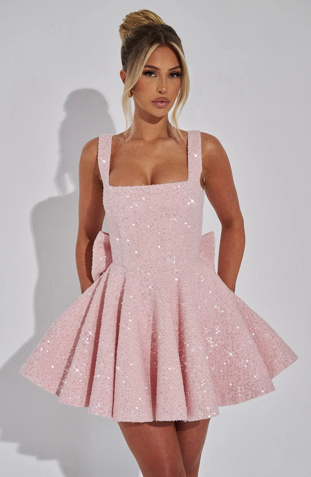 Victoria | Women’s Dazzling Sequin Bow Mini Cocktail Dress