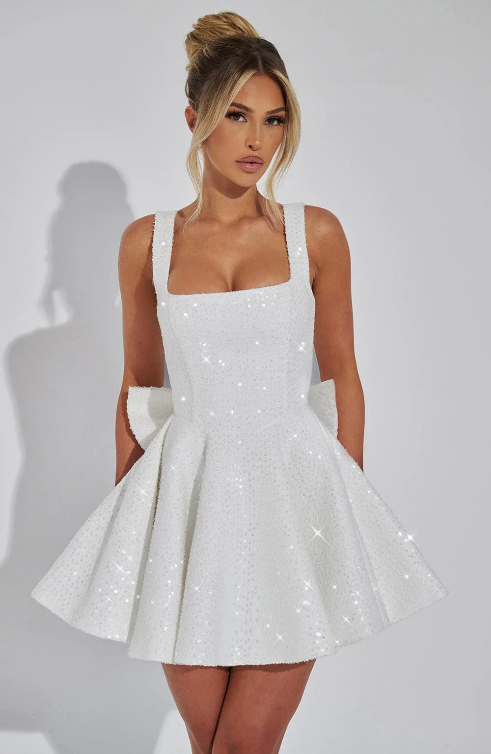 Victoria | Women’s Dazzling Sequin Bow Mini Cocktail Dress
