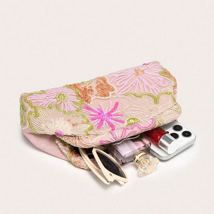 Wanda | Women’s Floral Embroidered Sequin Shoulder Bag Clutch Purse