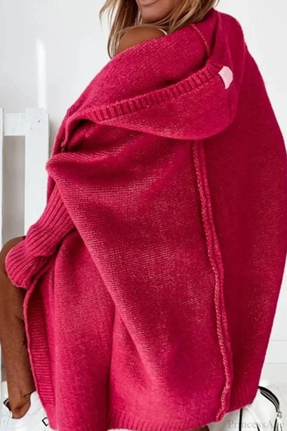 Yasmin | Women's Hooded Open Front Long Knit Cardigan