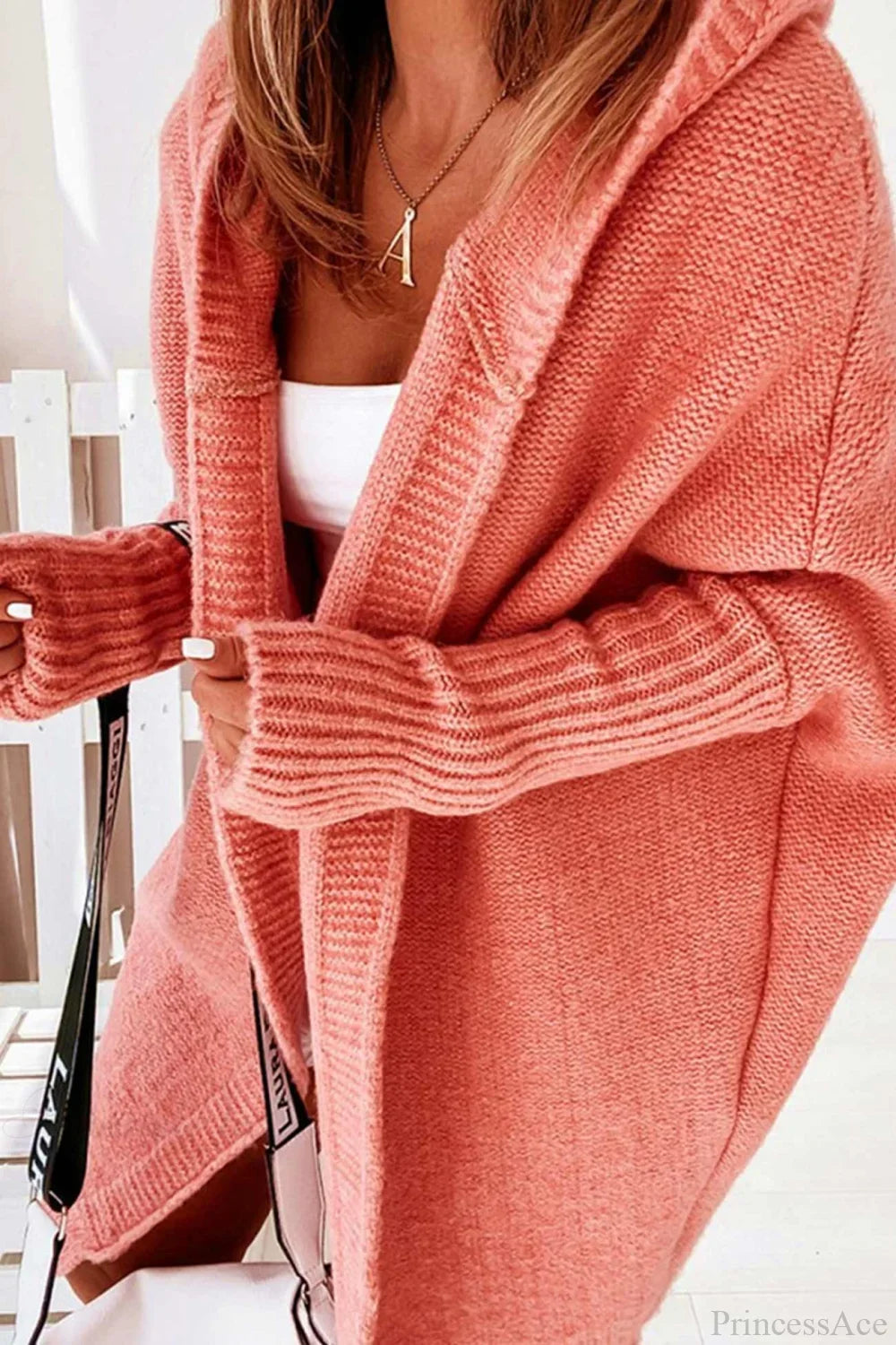 Yasmin | Women's Hooded Open Front Long Knit Cardigan