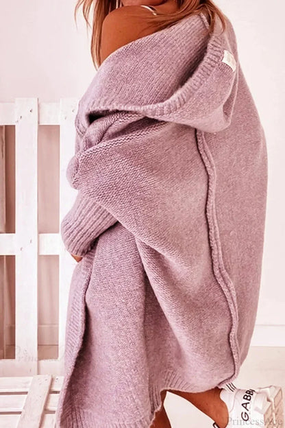 Yasmin | Women's Hooded Open Front Long Knit Cardigan