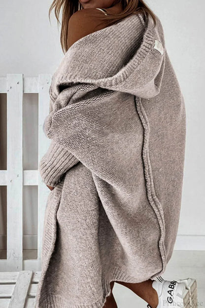 Yasmin | Women's Hooded Open Front Long Knit Cardigan
