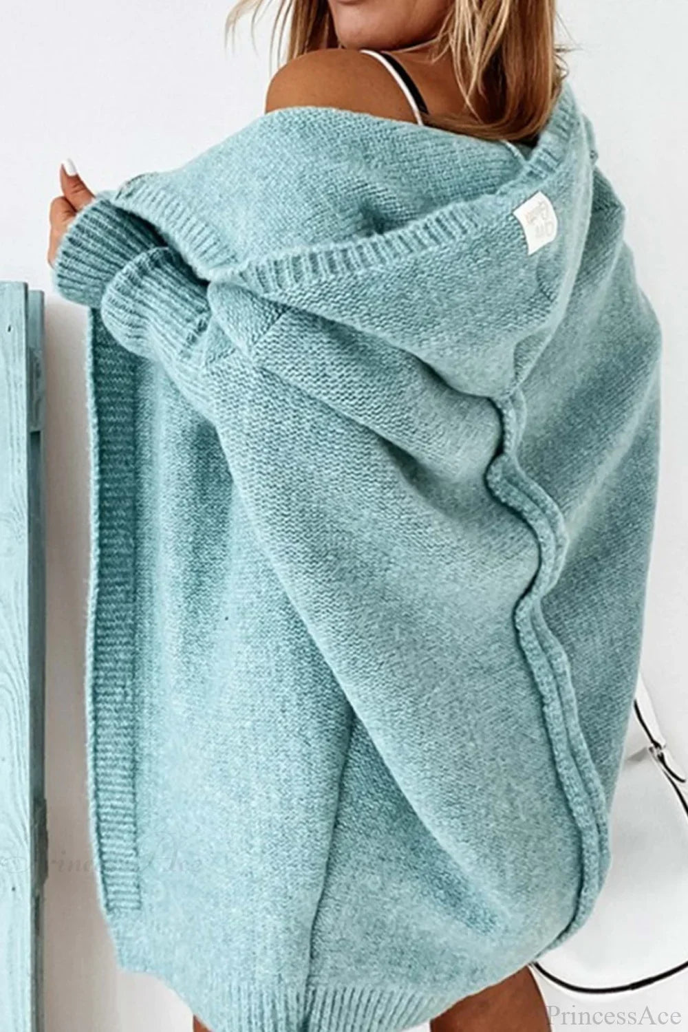 Yasmin | Women's Hooded Open Front Long Knit Cardigan
