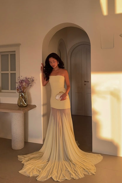 Melody | Women's Strapless Maxi Wedding Guest Dress