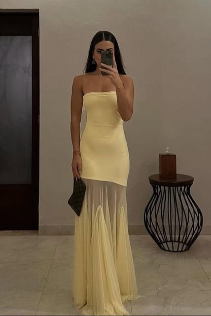 Melody | Women's Strapless Maxi Wedding Guest Dress