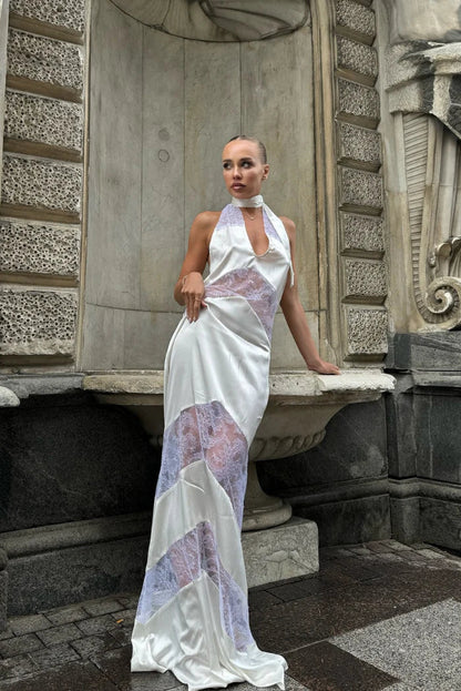 Ariana | Women's Sleeveless Elegant Halterneck Maxi Dress