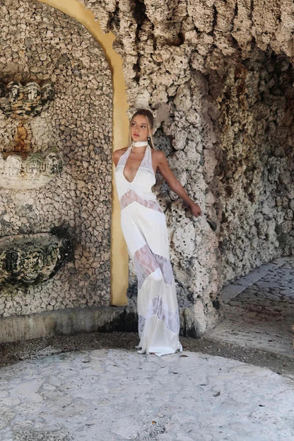 Ariana | Women's Sleeveless Elegant Halterneck Maxi Dress