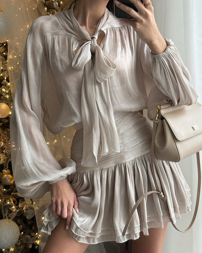 Becky | Women's Flowy Mini Party Dress with Balloon Sleeves