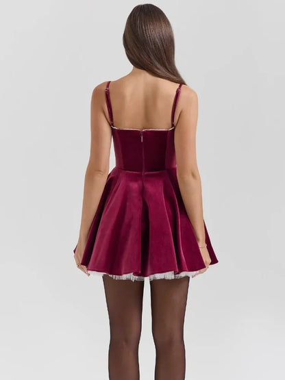 Bonnie | Women's Sleeveless Velvet Mini Party Dress