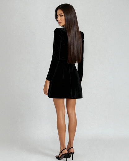 Charlotte | Women's Elegant Long Sleeve Mini Party Dress