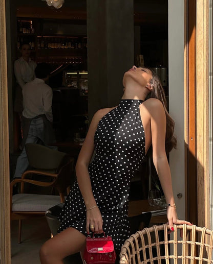 Eleanor | Women's Sleeveless Polka-dot Mini Summer Dress