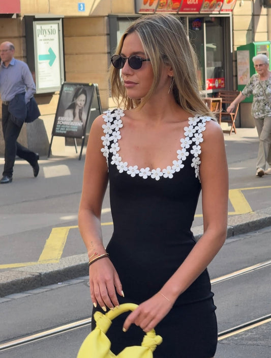 Faith | Women's Sleeveless Summer Vacation Mini Dress with Flower Details