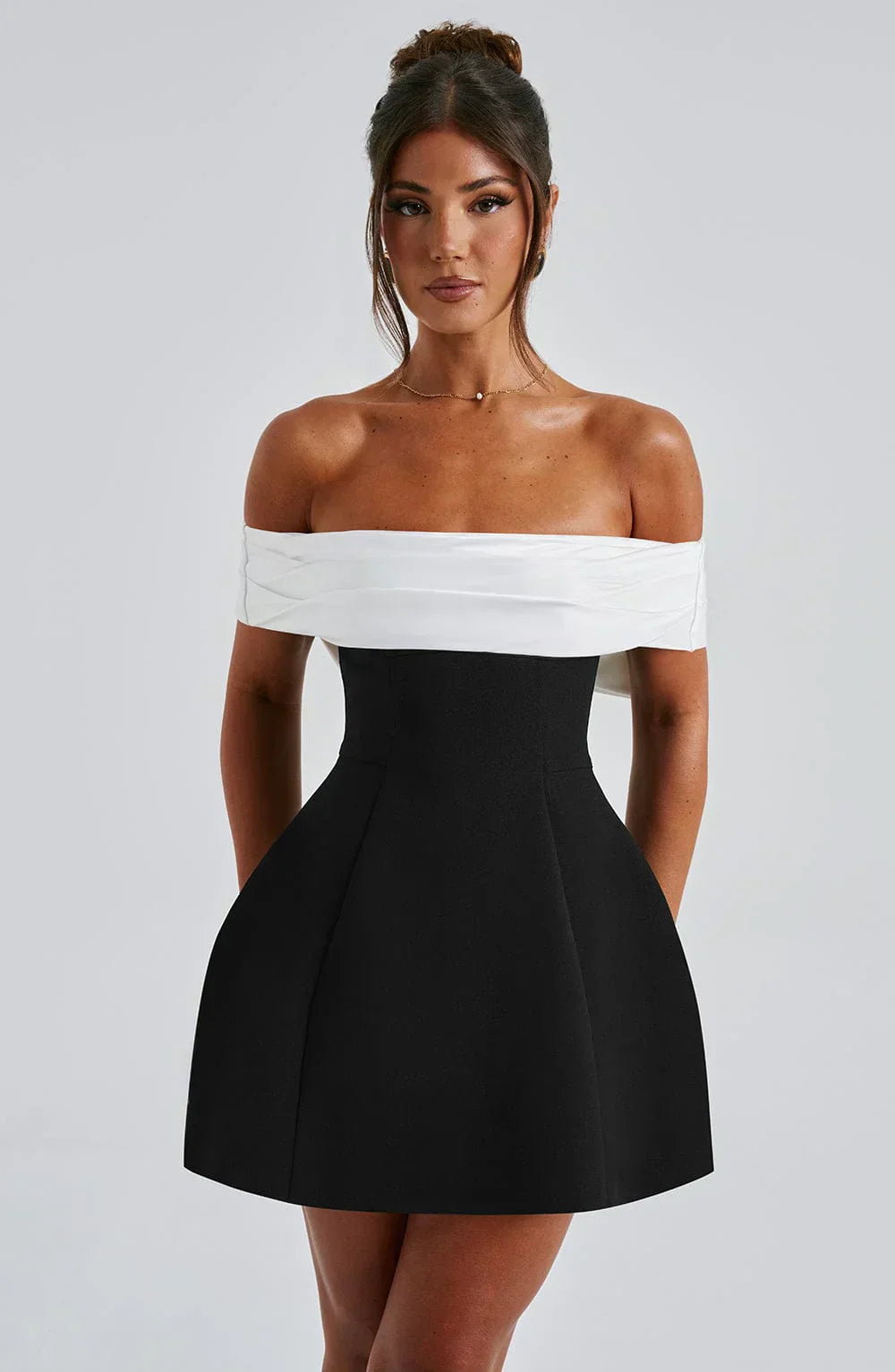 Jill | Women's Off-shoulder Mini Cocktail Dress with Bow
