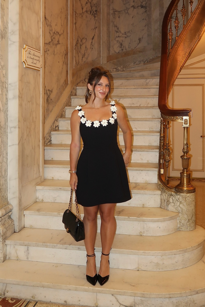 Milou | Women's Sleeveless Mini Dress with Flower Details
