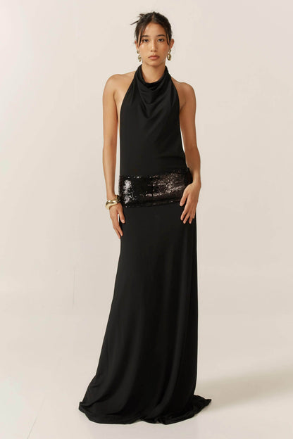 Senna | Women's Maxi Dress with Open Back and Sequin Details