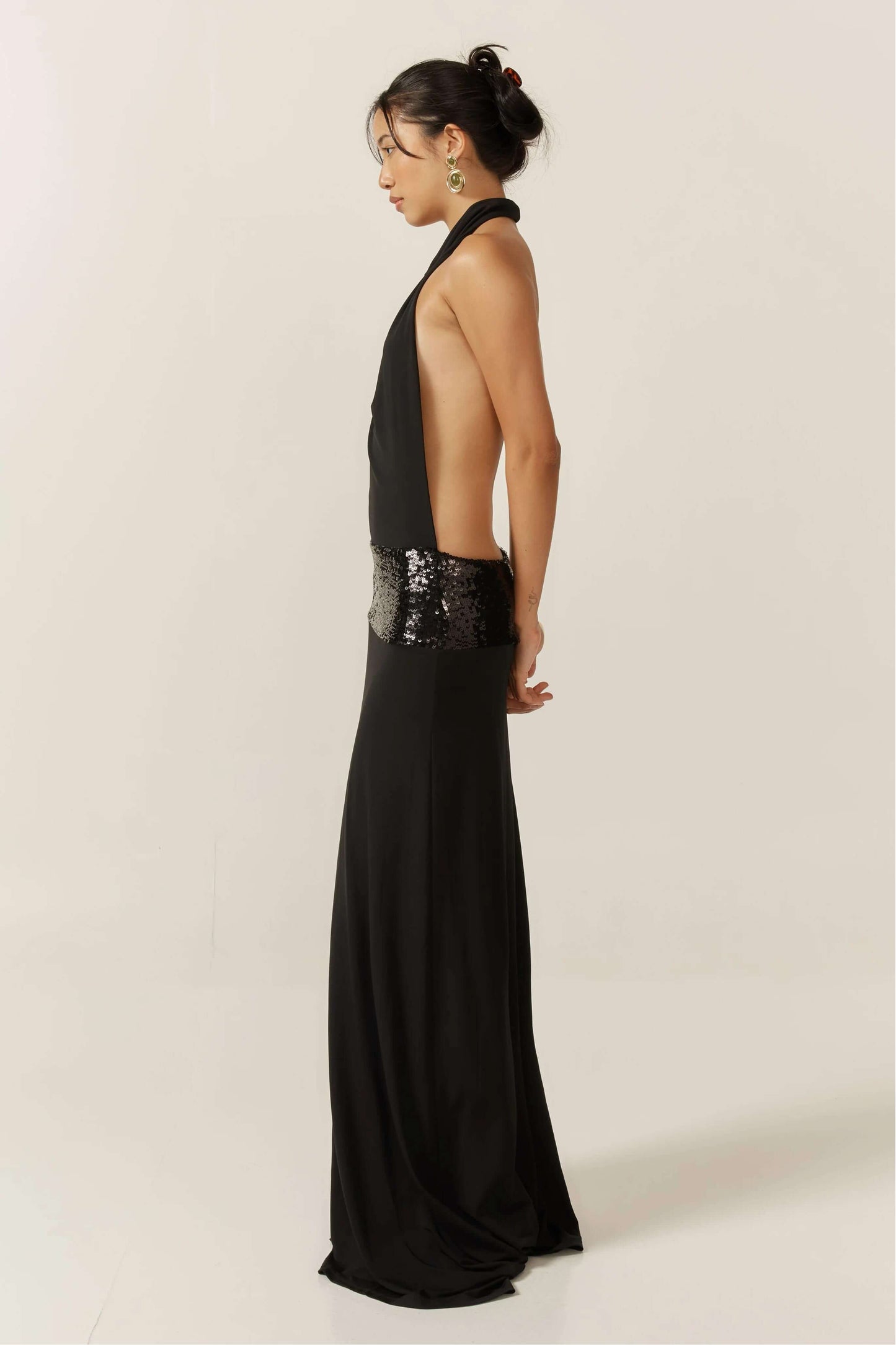 Senna | Women's Maxi Dress with Open Back and Sequin Details