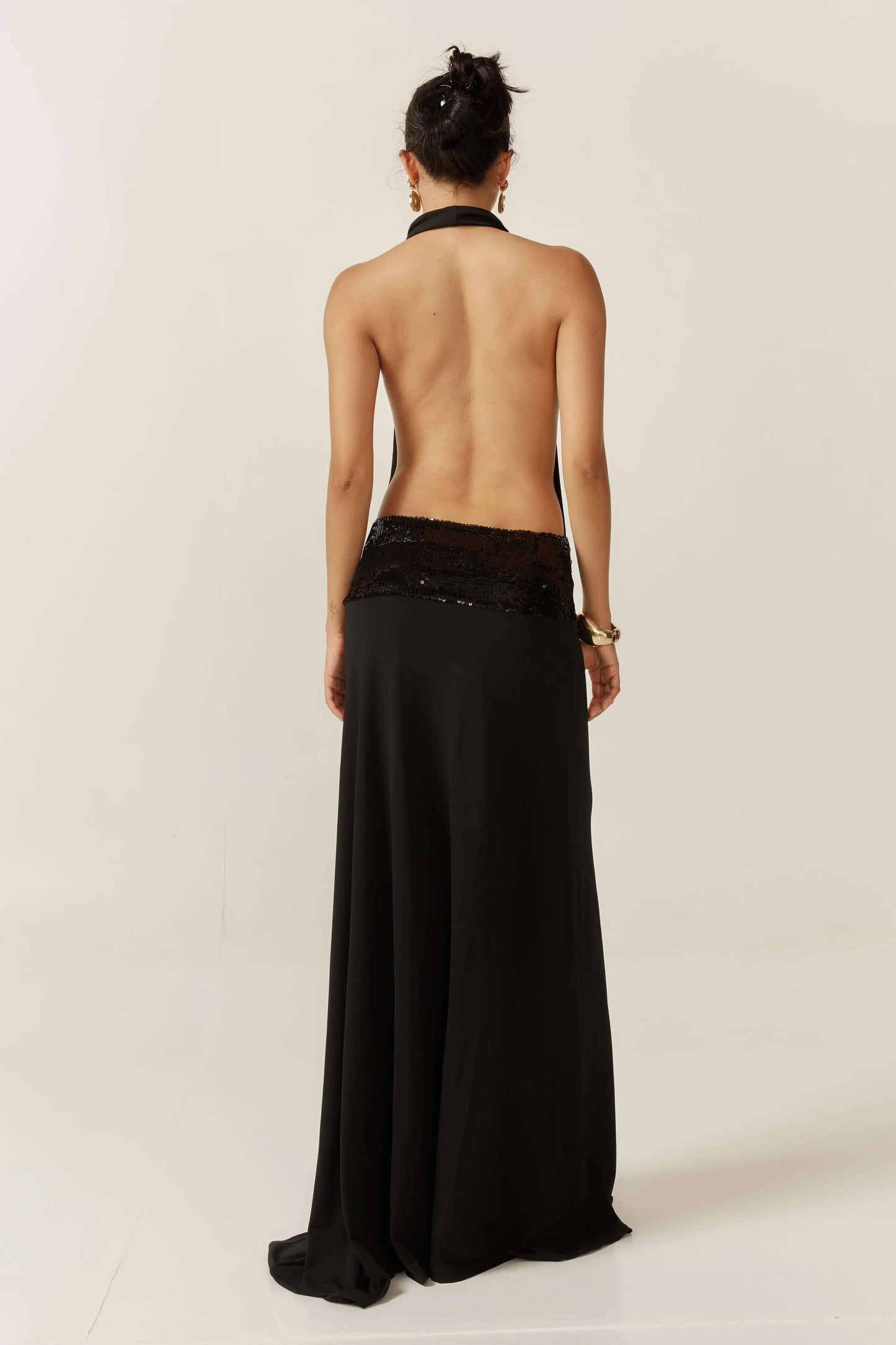 Senna | Women's Maxi Dress with Open Back and Sequin Details