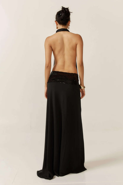 Senna | Women's Maxi Dress with Open Back and Sequin Details