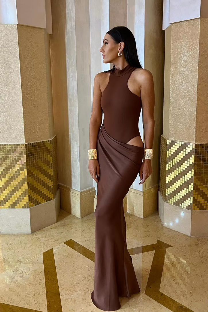 Zara | Women's Sleeveless Cut-out Maxi Wedding Guest Dress