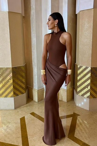 Zara | Women's Sleeveless Cut-out Maxi Wedding Guest Dress