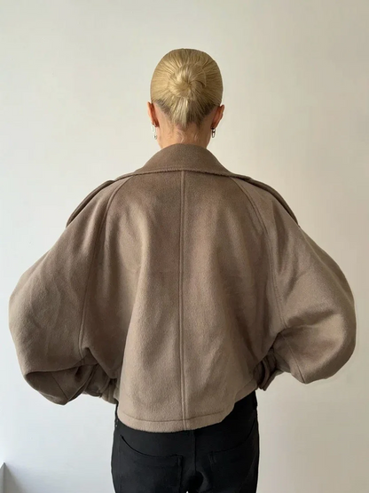 Maia | Women's High Neck Button Front Wool Blend Jacket