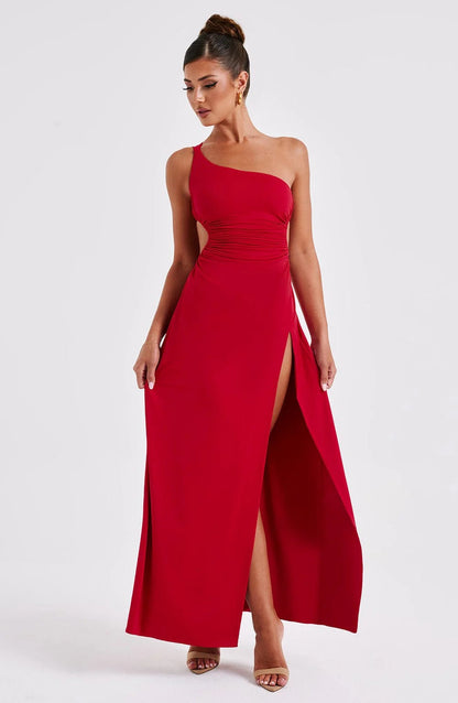 Amanda | Women's One-Shoulder Slit Maxi Prom Dress