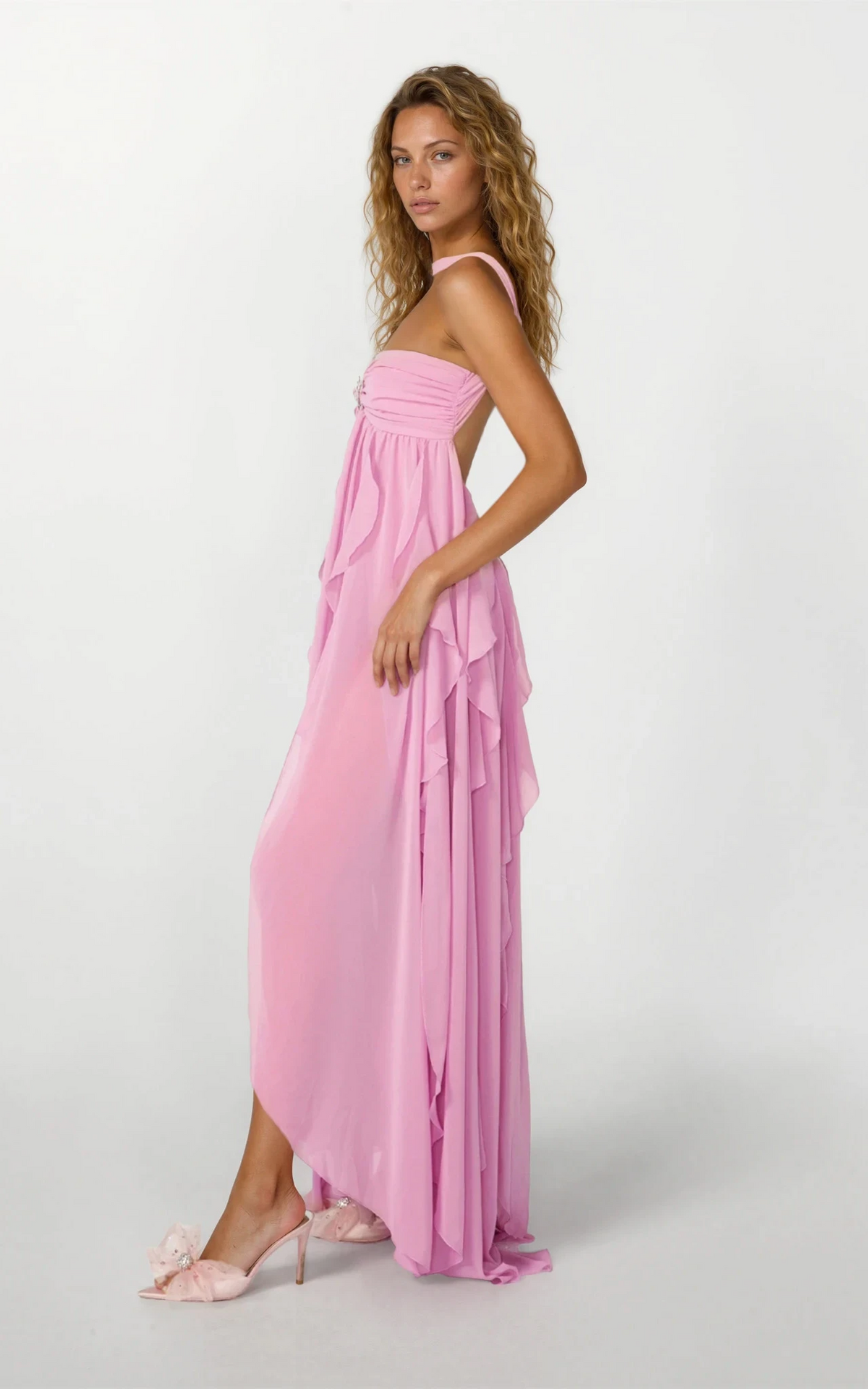Imogen | Women's Strapless Ruffled Maxi Wedding Guest Dress