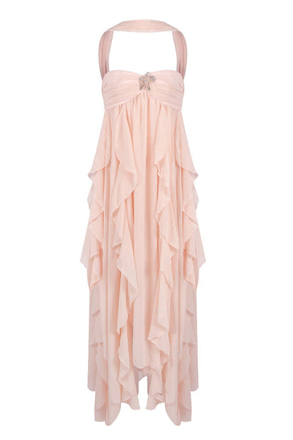 Imogen | Women's Strapless Ruffled Maxi Wedding Guest Dress