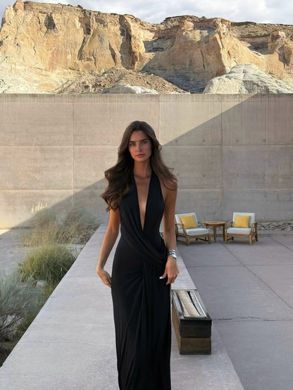 Lilith | Women's Halter Backless Maxi Summer Dress