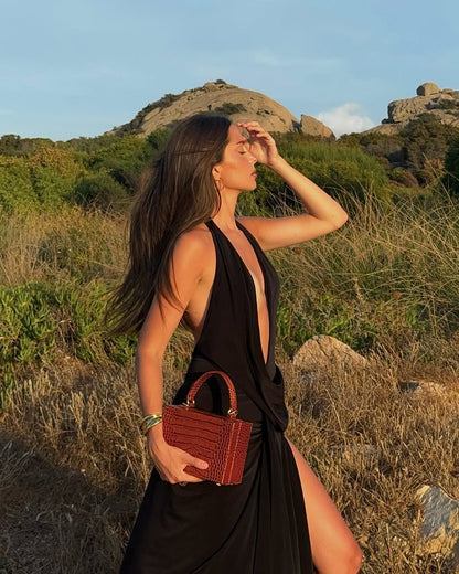 Lilith | Women's Halter Backless Maxi Summer Dress
