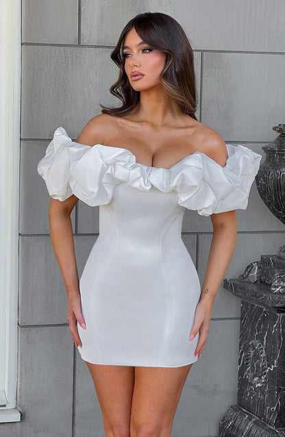 Raylene | Women's Ruffle Off-Shoulder Mini Cocktail Dress