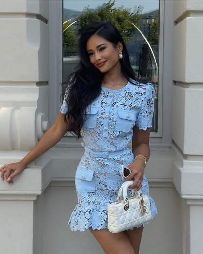 Romy | Women's Elegant Floral Lace Mini Spring Dress